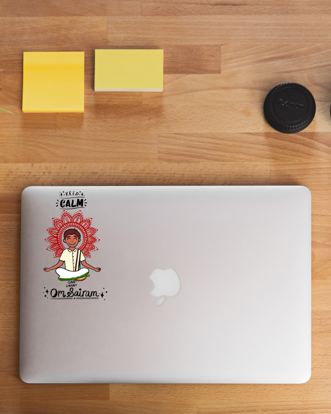 Keep Calm & Chant Om Sairam Vinyl Sticker - Boy (Large)
