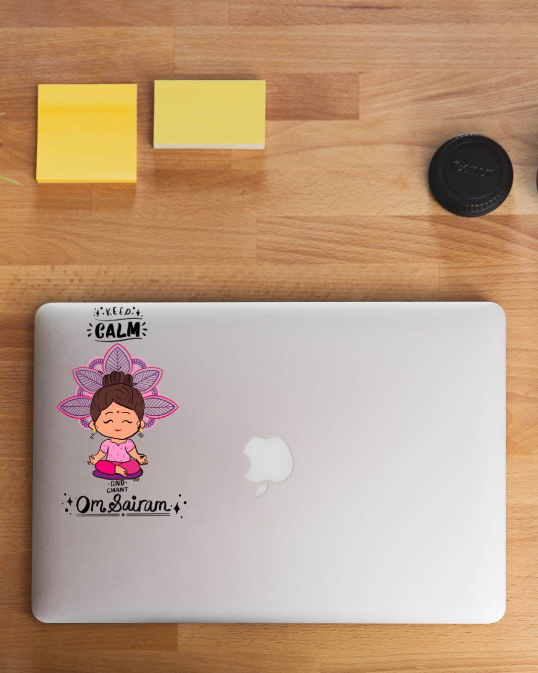 Keep Calm & Chant Om Sairam Vinyl Sticker - Girl (Large)