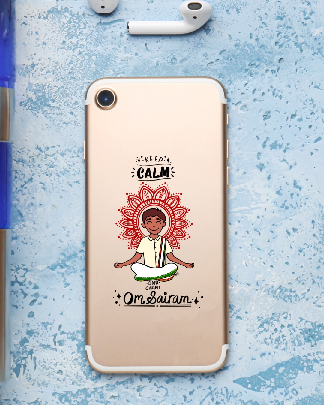 Keep Calm & Chant Om Sairam Vinyl Sticker - Boy Medium