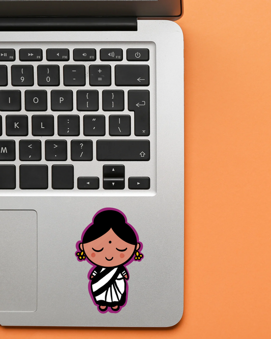 Cute Indian Saree Vinyl Sticker (Medium)