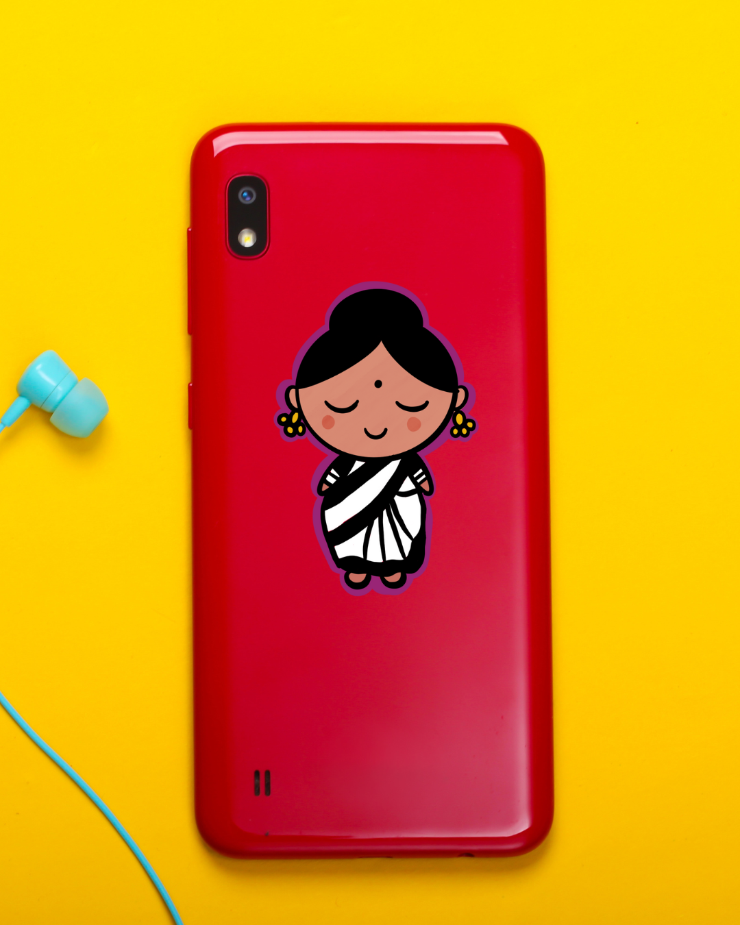 Cute Indian Saree Vinyl Sticker (Medium)